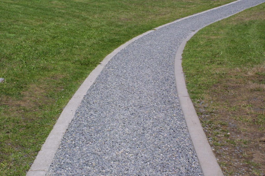 walking path curving right.