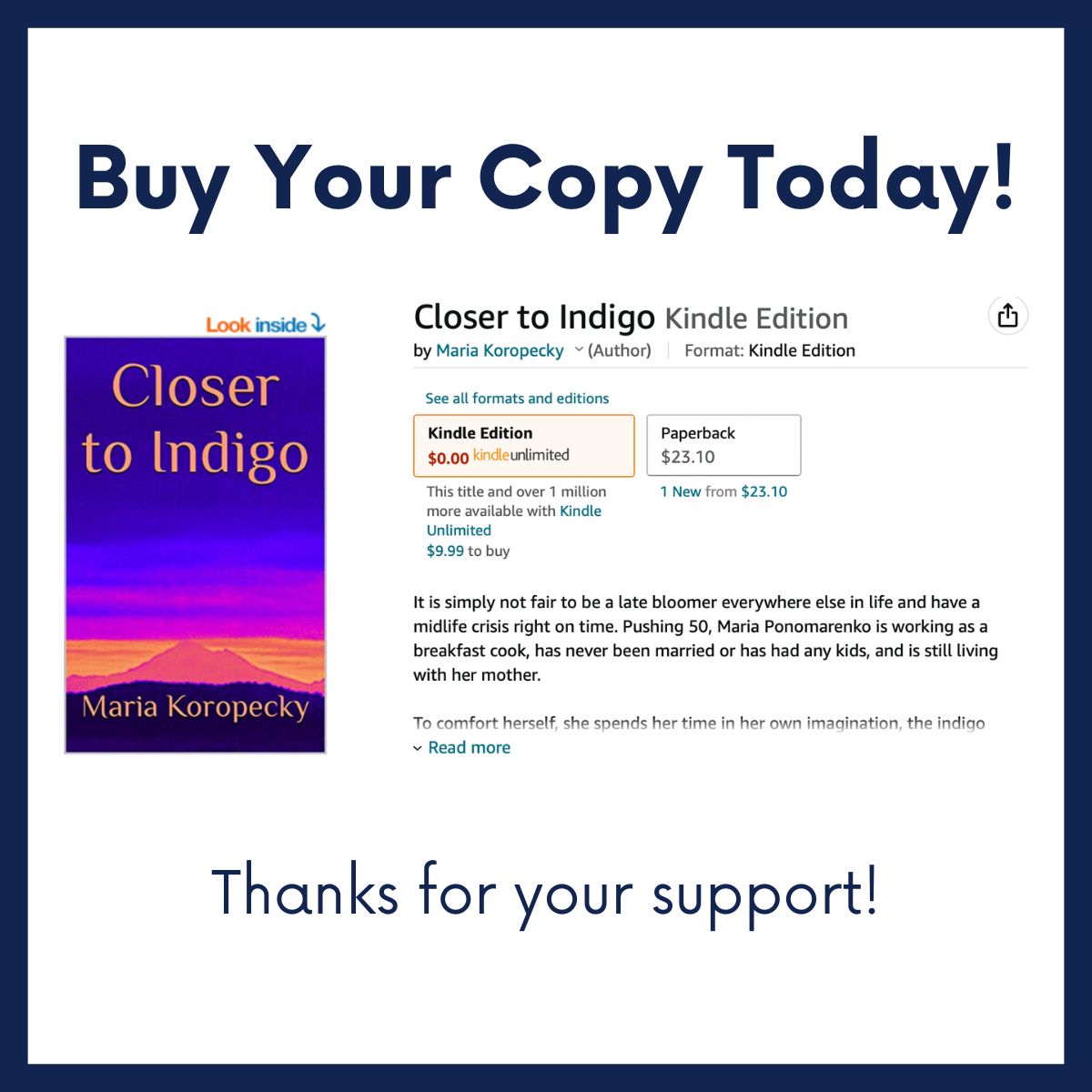 Buy your copy of Closer to Indigo today!